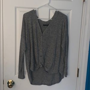 Abercrombie and Fitch grey button up sweater